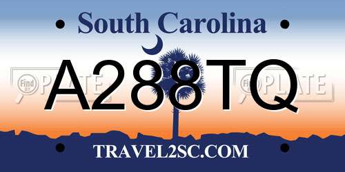 A288TQ South Carolina License Plate