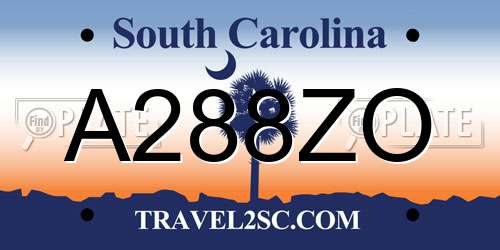 A288ZO South Carolina License Plate
