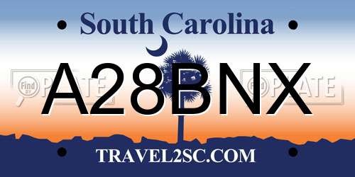 A28BNX South Carolina License Plate
