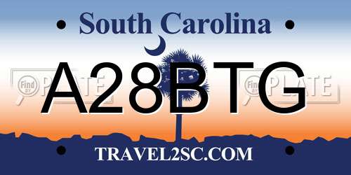 A28BTG South Carolina License Plate