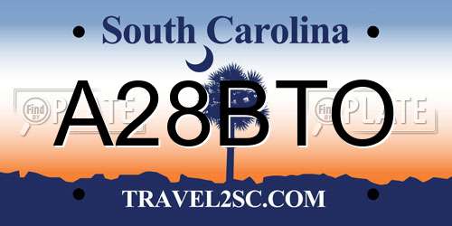 A28BTO South Carolina License Plate