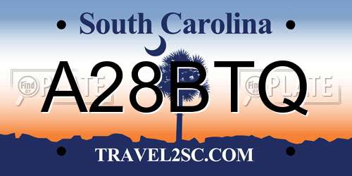 A28BTQ South Carolina License Plate