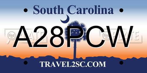 A28PCW South Carolina License Plate