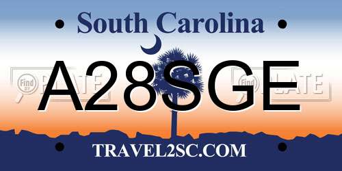 A28SGE South Carolina License Plate