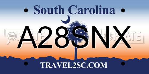 A28SNX South Carolina License Plate