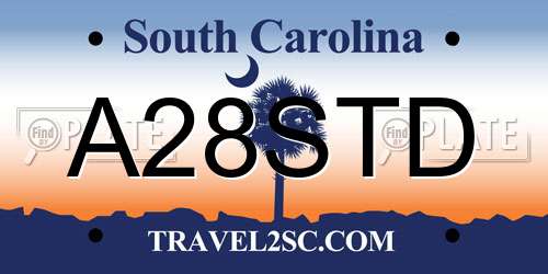 A28STD South Carolina License Plate