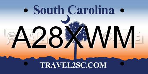 A28XWM South Carolina License Plate