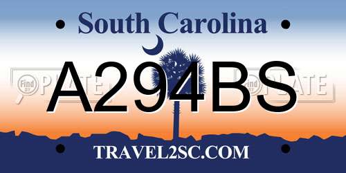 A294BS South Carolina License Plate