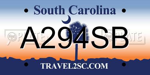 A294SB South Carolina License Plate
