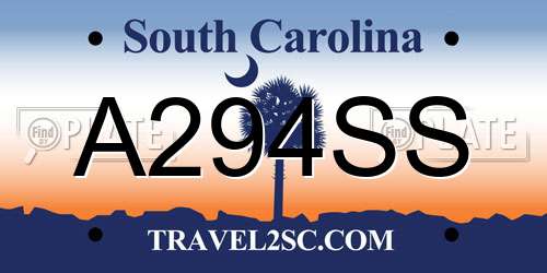 A294SS South Carolina License Plate