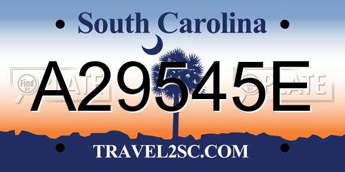 A29545E South Carolina License Plate