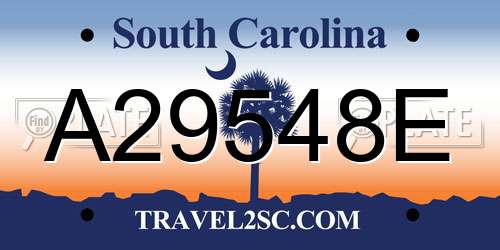 A29548E South Carolina License Plate