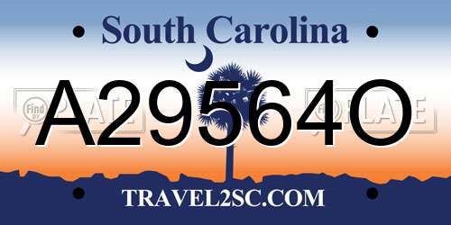 A29564O South Carolina License Plate