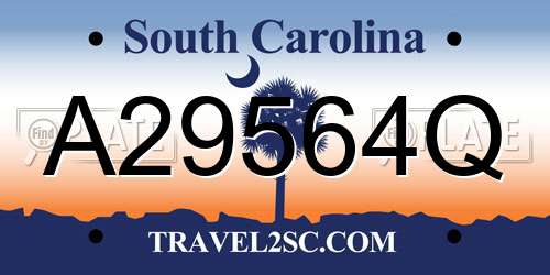 A29564Q South Carolina License Plate