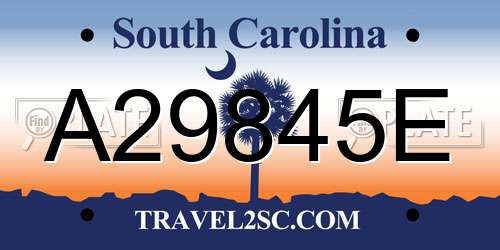 A29845E South Carolina License Plate