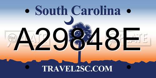 A29848E South Carolina License Plate