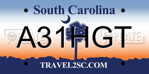 A31HGT South Carolina License Plate