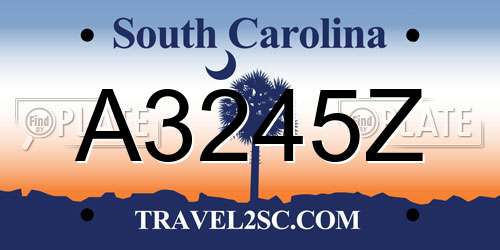 A3245Z South Carolina License Plate