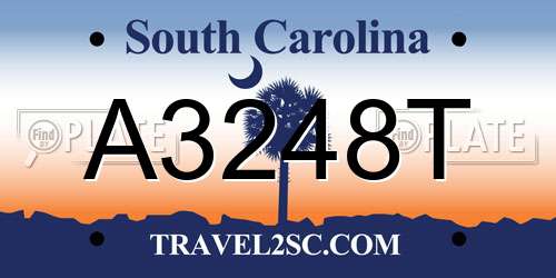 A3248T South Carolina License Plate