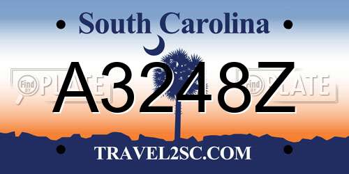 A3248Z South Carolina License Plate