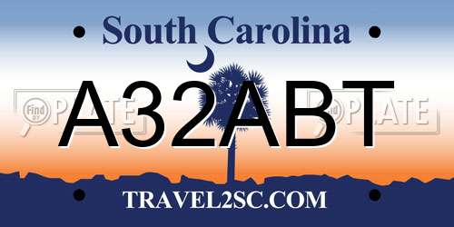 A32ABT South Carolina License Plate