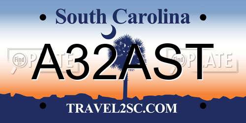 A32AST South Carolina License Plate