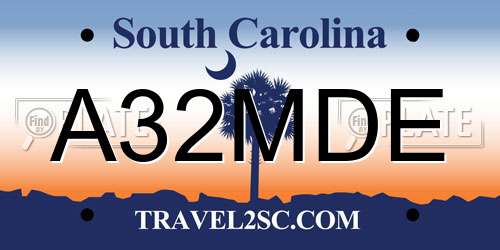 A32MDE South Carolina License Plate