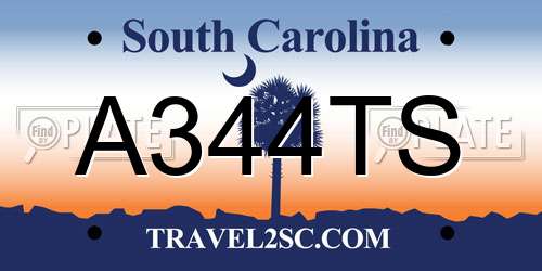 A344TS South Carolina License Plate