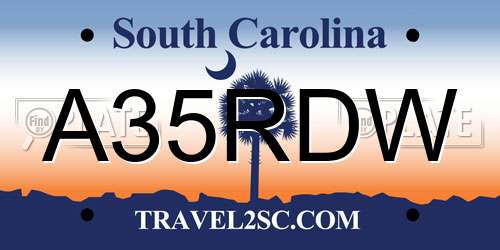 A35RDW South Carolina License Plate