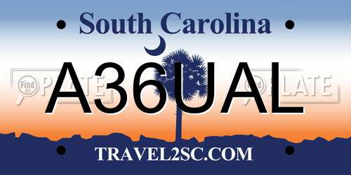 A36UAL South Carolina License Plate