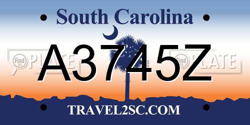 A3745Z South Carolina License Plate