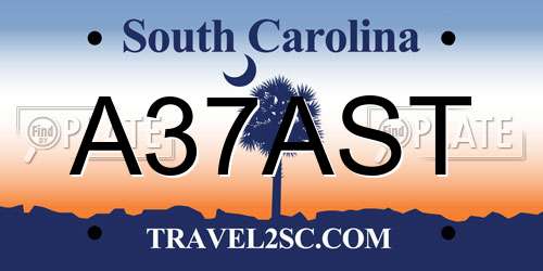 A37AST South Carolina License Plate