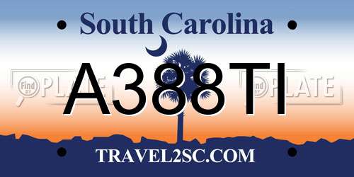 A388TI South Carolina License Plate