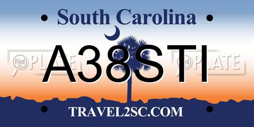 A38STI South Carolina License Plate