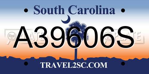A39606S South Carolina License Plate