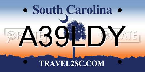 A39LDY South Carolina License Plate