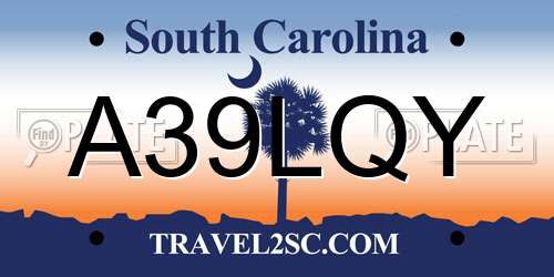 A39LQY South Carolina License Plate