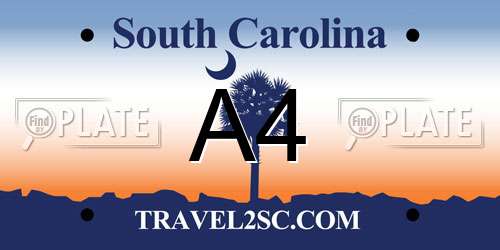 A4 South Carolina License Plate