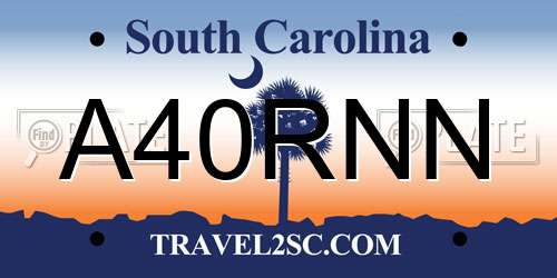 A40RNN South Carolina License Plate