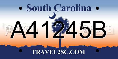 A41245B South Carolina License Plate