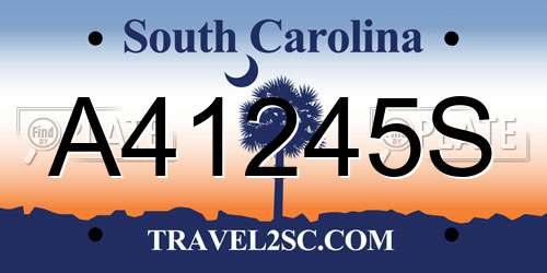 A41245S South Carolina License Plate