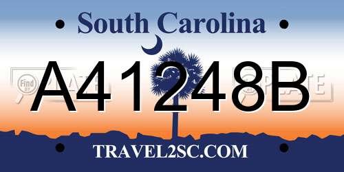A41248B South Carolina License Plate
