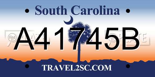 A41745B South Carolina License Plate