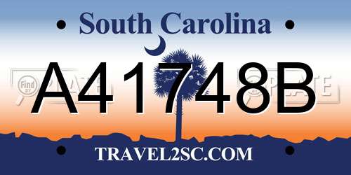 A41748B South Carolina License Plate