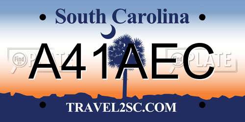 A41AEC South Carolina License Plate