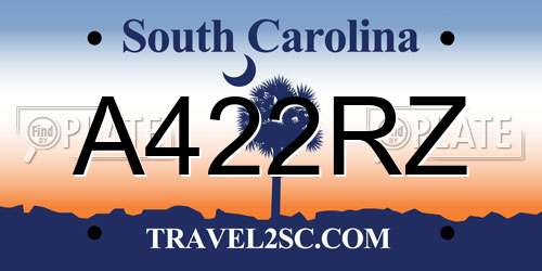 A422RZ South Carolina License Plate