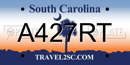 A427RT South Carolina License Plate