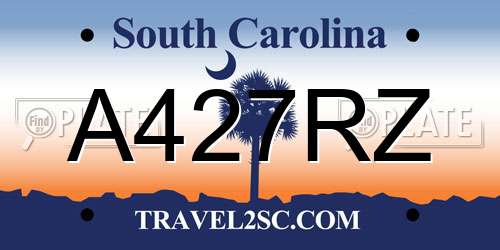 A427RZ South Carolina License Plate