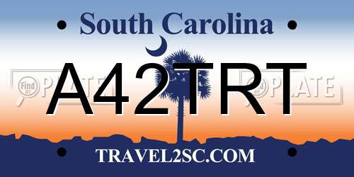 A42TRT South Carolina License Plate