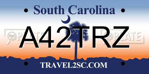 A42TRZ South Carolina License Plate